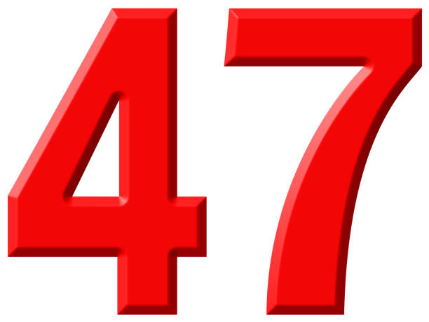 istock Numeral 47, forty seven, isolated on white background, 3d render 640199716