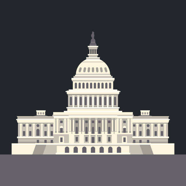 istock US National Capitol in Washington, DC. American landmark. Vector 640200346