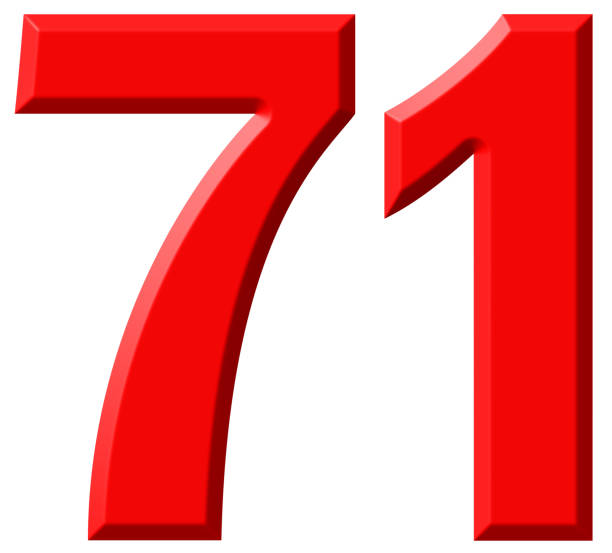 istock Numeral 71, seventy one, isolated on white background, 3d render 640200472