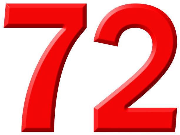 istock Numeral 72, seventy two, isolated on white background, 3d render 640200492