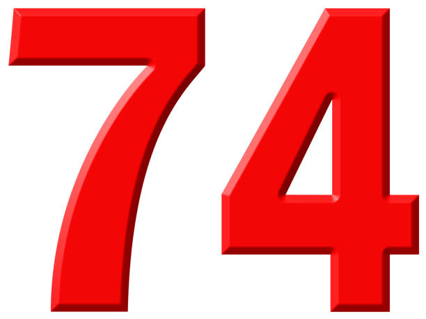 istock Numeral 74, seventy four, isolated on white background, 3d rende 640200544