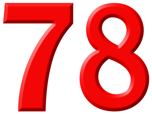 istock Numeral 78, seventy eight, isolated on white background, 3d rend 640200654