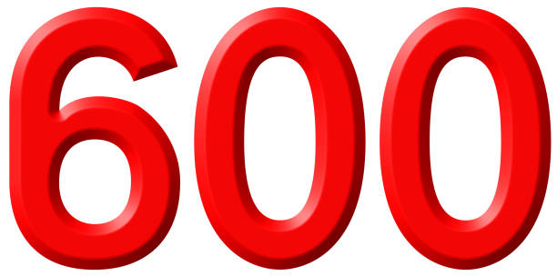 istock Numeral 600, six hundred, isolated on white background, 3d rende 640202326