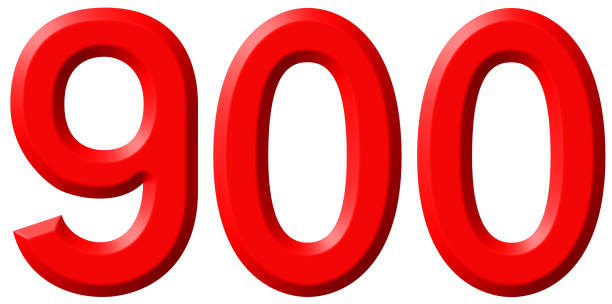 istock Numeral 900, nine hundred, isolated on white background, 3d rend 640202476