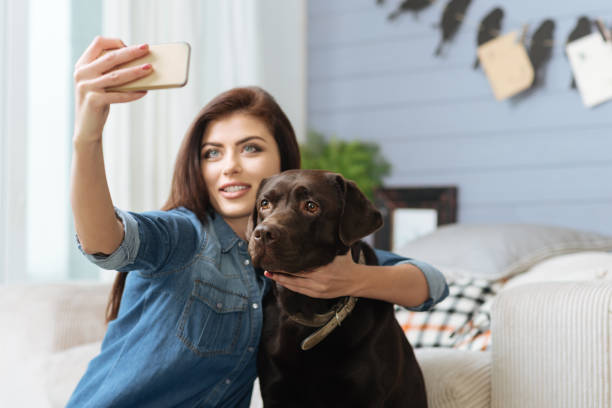 istock Magnetic elegant woman making a selfie 640203382