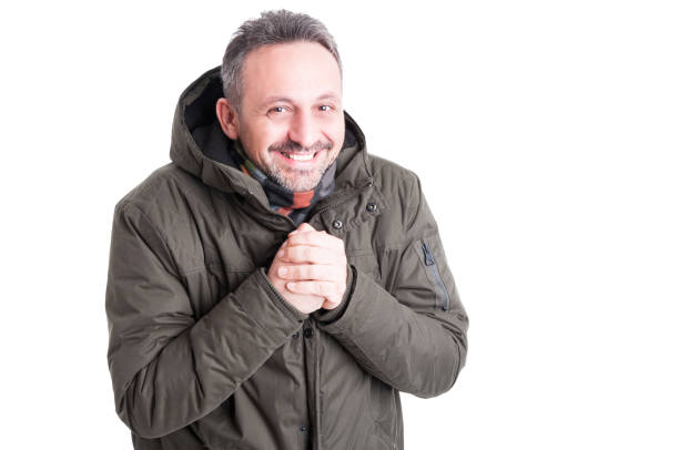 istock Man posing like being cold wearing winter casual clothes 640205400