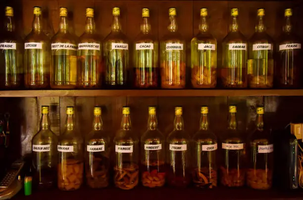 Hand bottled local rum.