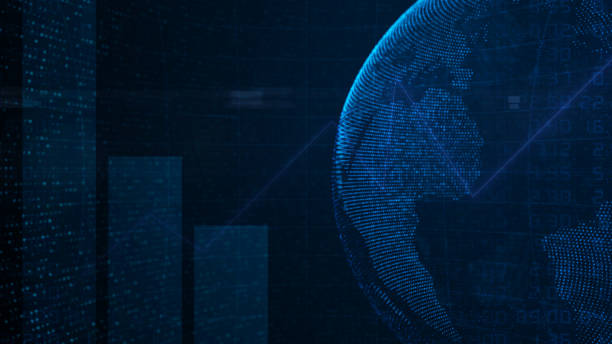istock Digital Global Systems with Stock Market board 640208402