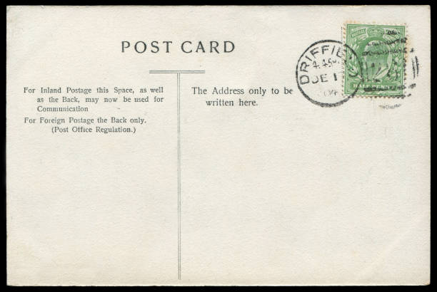 istock blank antique postcard sent from UK in early 1900s 640208484