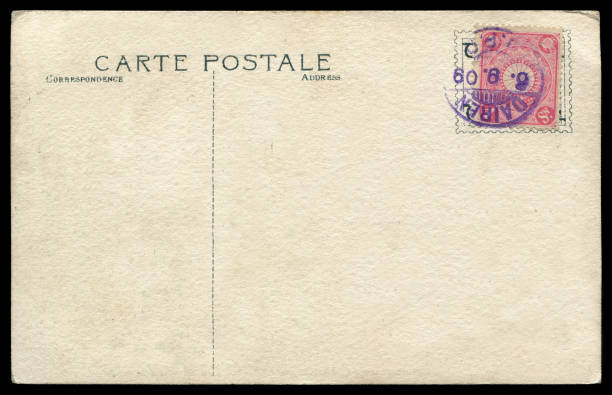 istock blank antique postcard sent from Japanese occupied Dalian, China 640208730
