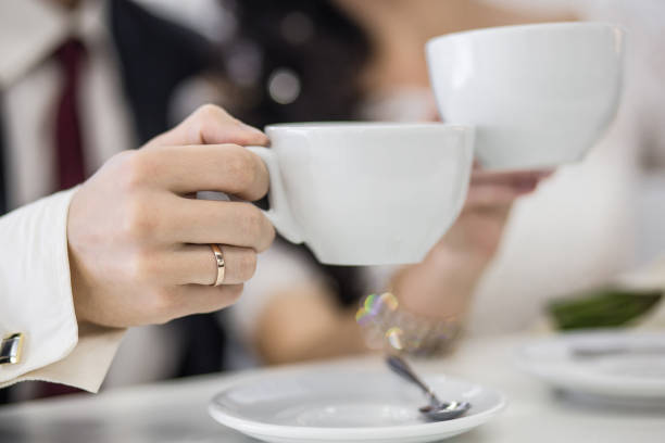 istock Typical coffee terrace with two cups of coffe on the 640216376