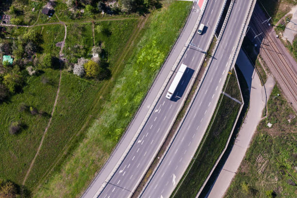 istock aerial view of highway 640220884