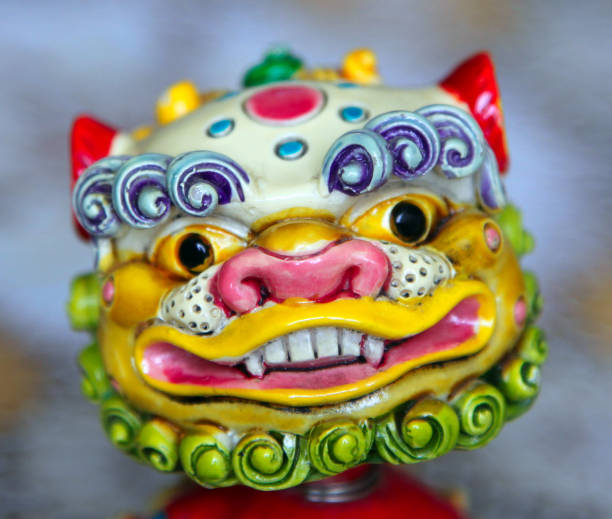 Red tile roof and shisa dog, Ishigaki Island, Okinawa Prefecture