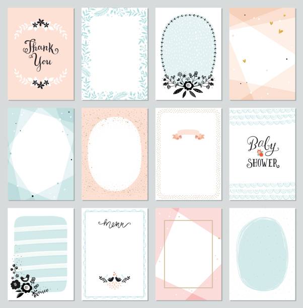 szablony kart uniwersalnych - baby shower stock illustrations