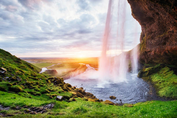 istock Seljalandfoss waterfall. Beautiful summer sunny day. Iceland. 640226542