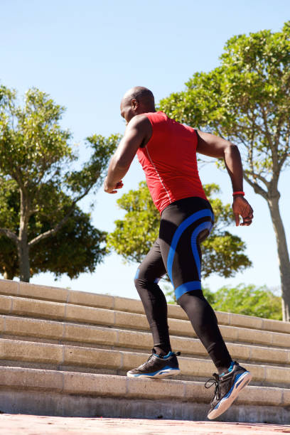 istock Man jogging on stairs outdoors 640231990