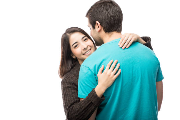 istock Pretty girl hugging her boyfriend 640233252