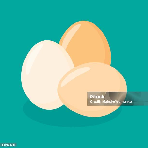 Eggs Flat Icon Stock Illustration - Download Image Now - Animal Egg, Illustration, Duck - Bird