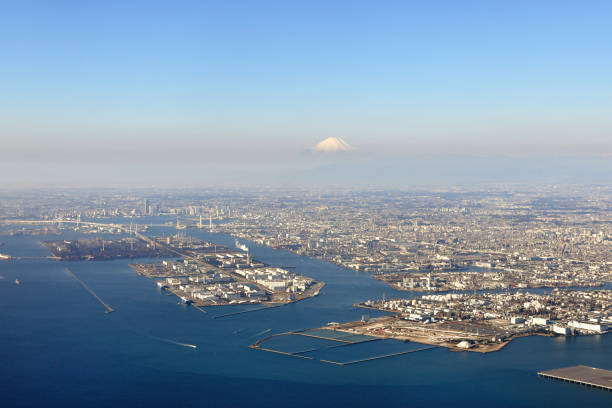 istock Fuji seen from the sky over Tokyo bay 640234012