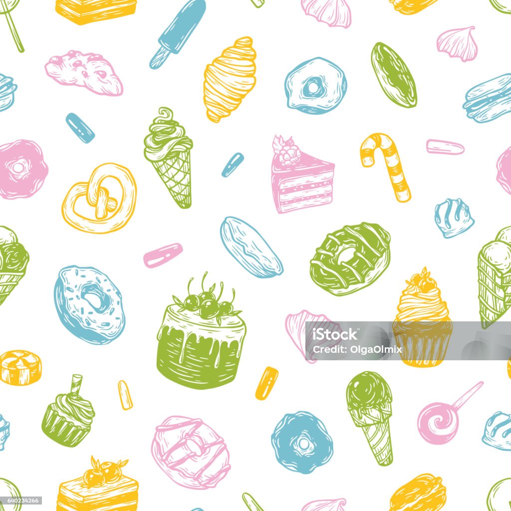 Sweets Pattern 2d Vector Sweets Pattern Stock Illustration - Download Image Now ...
