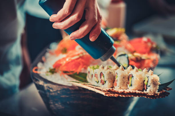 istock Busy chef at work in the restaurant kitchen 640238230