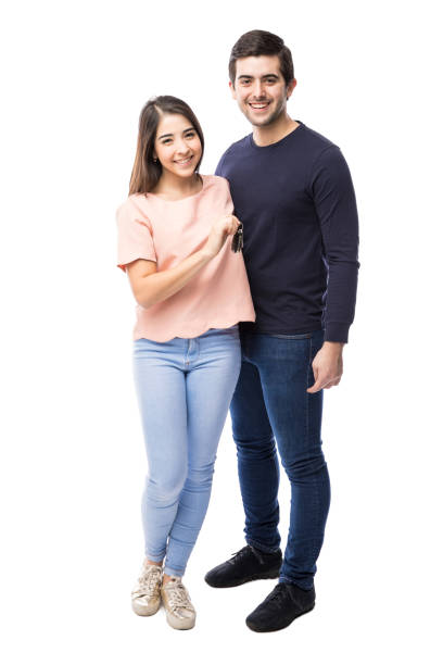 Young couple just bought a new car