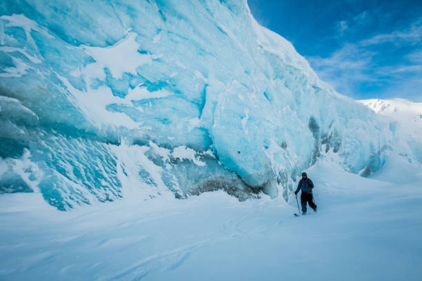 istock Ski touring past an ancient glacier 640239312