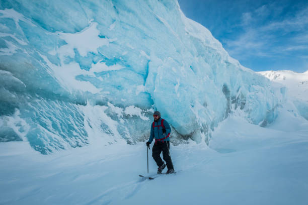 istock Ski touring past an ancient glacier 640239472
