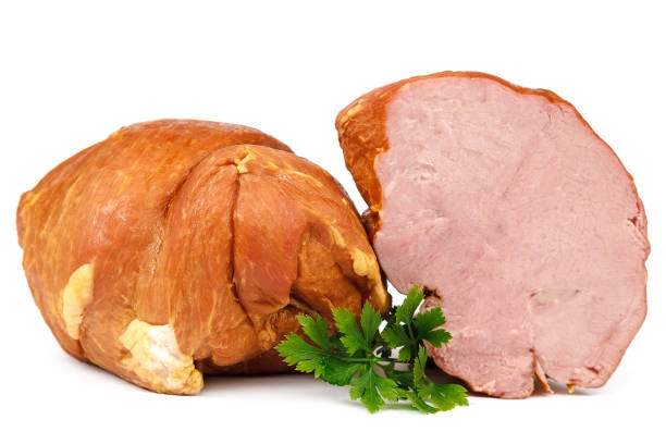 istock Smoked meat isolated on a white background 640241646