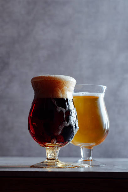 istock Two beers in belgian glasses 640243546