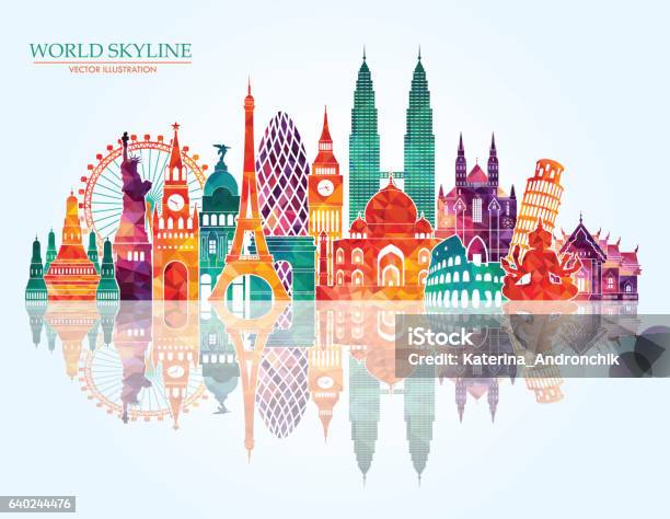 Travel And Tourism Background Summer Colorful Background Vector Illustration Stock Illustration - Download Image Now