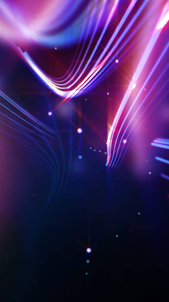 istock Streaking shiny purple lines as abstract background 640244990