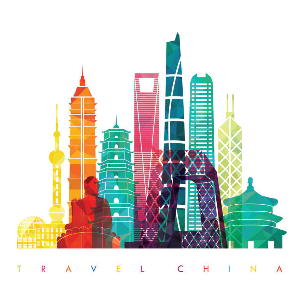 china detaillierte skyline. vektor-illustration - shanghai stock-grafiken, -clipart, -cartoons und -symbole