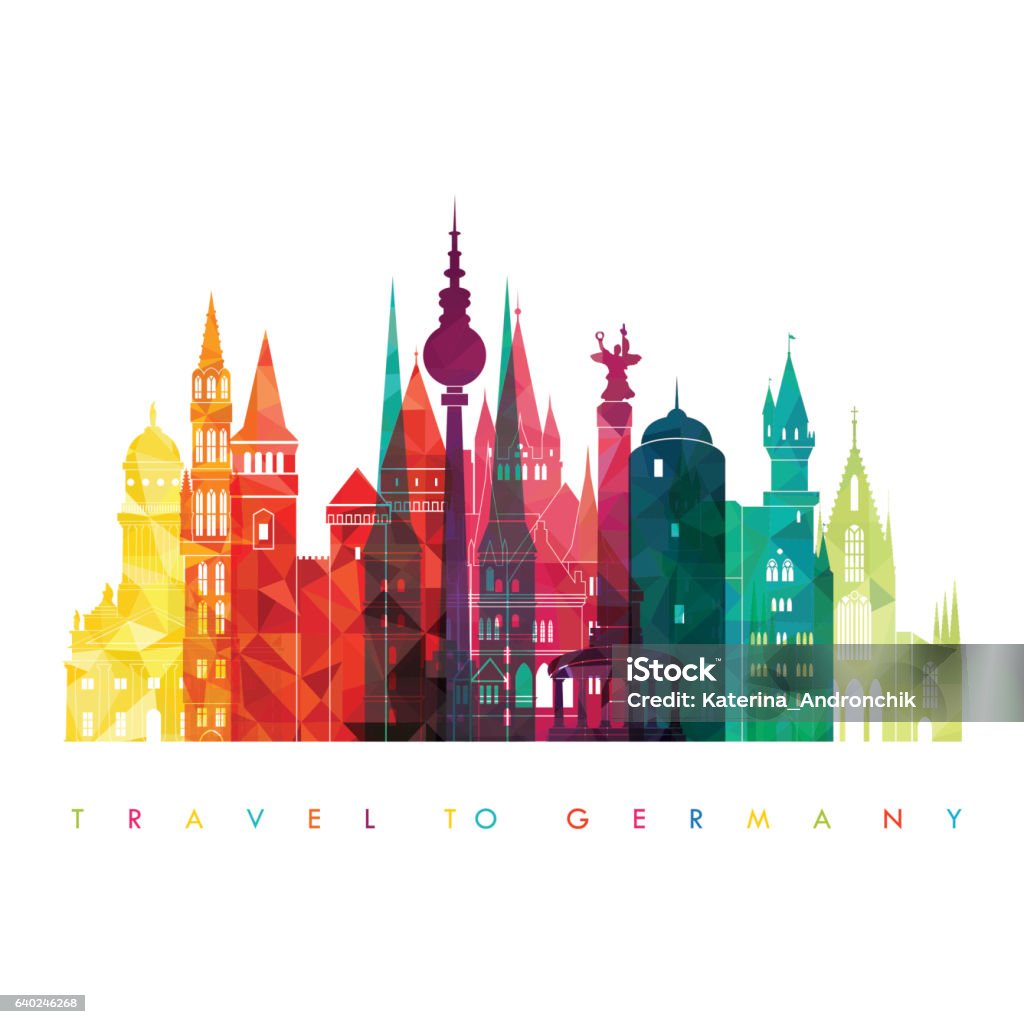 Travel Germany famous landmarks skyline. Vector illustration Hamburg - Germany stock illustration