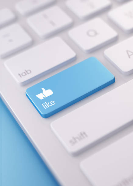 istock Modern Keyboard wih Thumbs Up Like Button 640248524