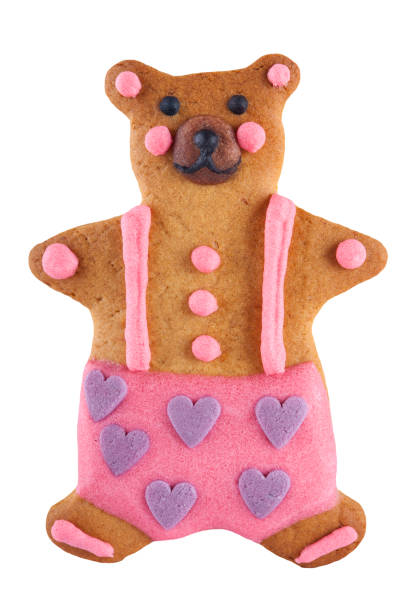 istock Valentine's gingerbread teddy Bear cookie isolated. 640249218