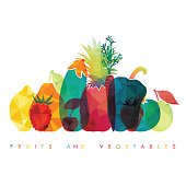 istock Fruits and vegetables. Healthy food. Vector illustration 640249500
