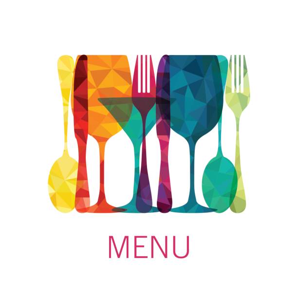 Food and drinks. Menu. Vector illustration Food and drinks. Menu. Vector illustration lunch silhouettes stock illustrations