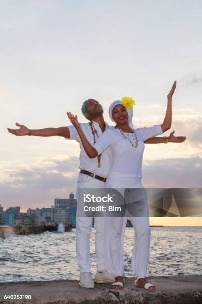 Young Cuban Couple At Sunset Malecon Havana Cuba Stock Photo - Download Image Now