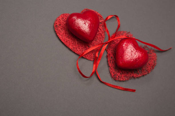 istock Valentines day background with two hearts 640257154