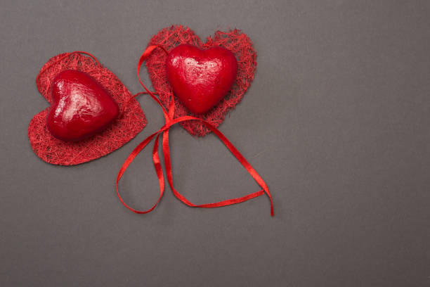istock Valentines day background with two hearts 640257786