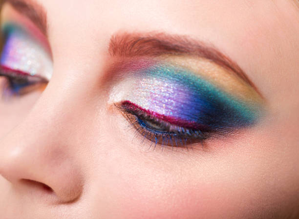istock Portrait of  beautiful young blond model with bright make up 640258082