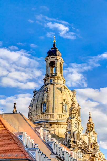 Historically rebuilt Frauenkirche on the Neumarkt in the old town of Dresden