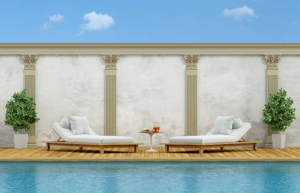 istock Luxury outdoor swimming pool 640260374