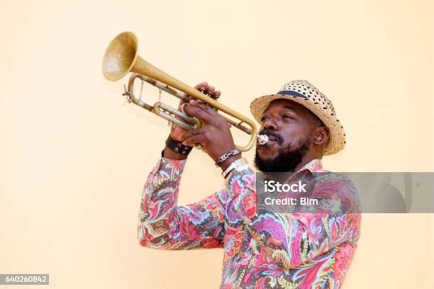 Cuban Musician Playing Trumpet Havana Cuba Stock Photo - Download Image Now - Trumpet, Jazz Music, Musician