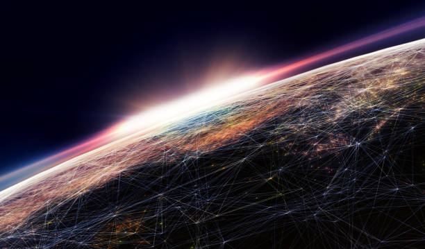 istock Global International Connectivity Background. 3D illustration 640262220