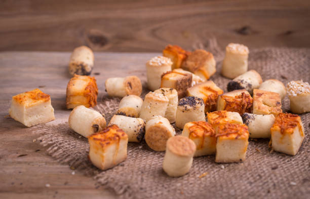 istock Salty party snacks on natural background. 640267024