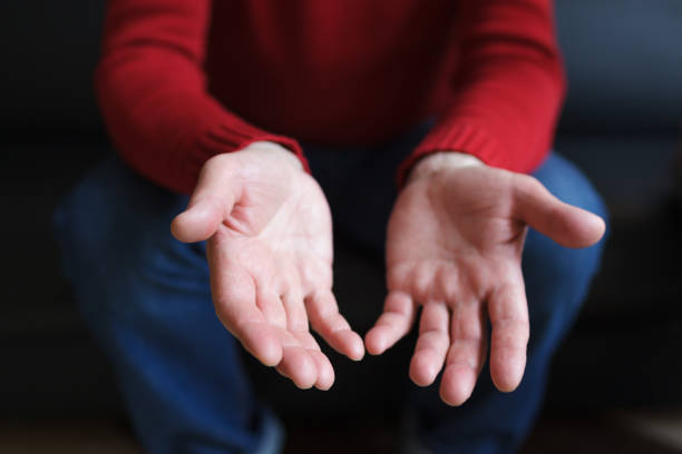 istock White male hands as if holding something. 640267140