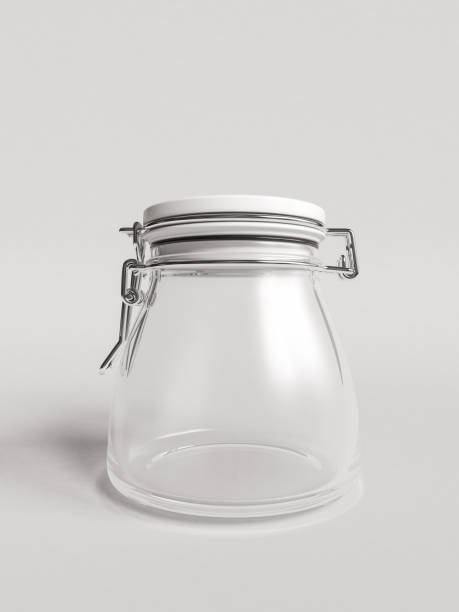 istock Glass bottle with blank label on it. 3D illustration 640267618