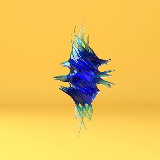 istock Abstract glass shape on yellow background 640268096